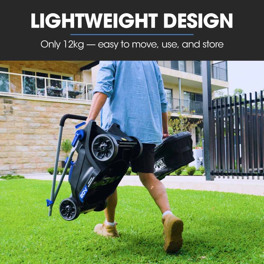 POWERBLADE 350CX 20V 13" Cordless Lawn Mower Kit, Fast Charger, 4Ah Battery, 5 Height, Brushless Electric, 330mm Cutting Path