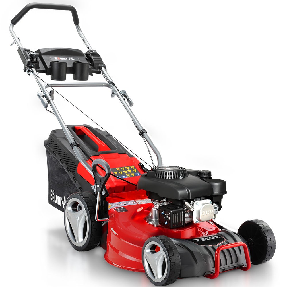 BAUMR-AG 18" 150cc Lawn Mower, 8 Heights, Steel Deck, Cup Holders, 4-Stroke Petrol Lawnmower - 730EX
