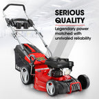 BAUMR-AG 18" 150cc Lawn Mower, 8 Heights, Steel Deck, Cup Holders, 4-Stroke Petrol Lawnmower - 730EX