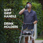 BAUMR-AG 18" 150cc Lawn Mower, 8 Heights, Steel Deck, Cup Holders, 4-Stroke Petrol Lawnmower - 730EX