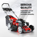 Baumr-AG 220cc Lawn Mower 4-Stroke 20 Inch Petrol Lawnmower 4-in-1 Self-Propelled Push