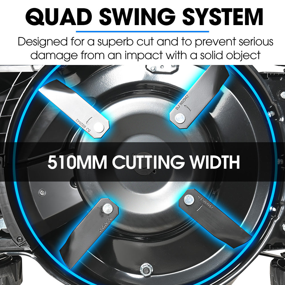 PowerBlade 20" 200cc Self-Propelled Lawn Mower, 7 Height, Steel Deck, Deck Wash Port, OHV 4-Stroke Petrol - VS900