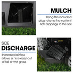 PowerBlade 20" 200cc Self-Propelled Lawn Mower, 7 Height, Steel Deck, Deck Wash Port, OHV 4-Stroke Petrol - VS900