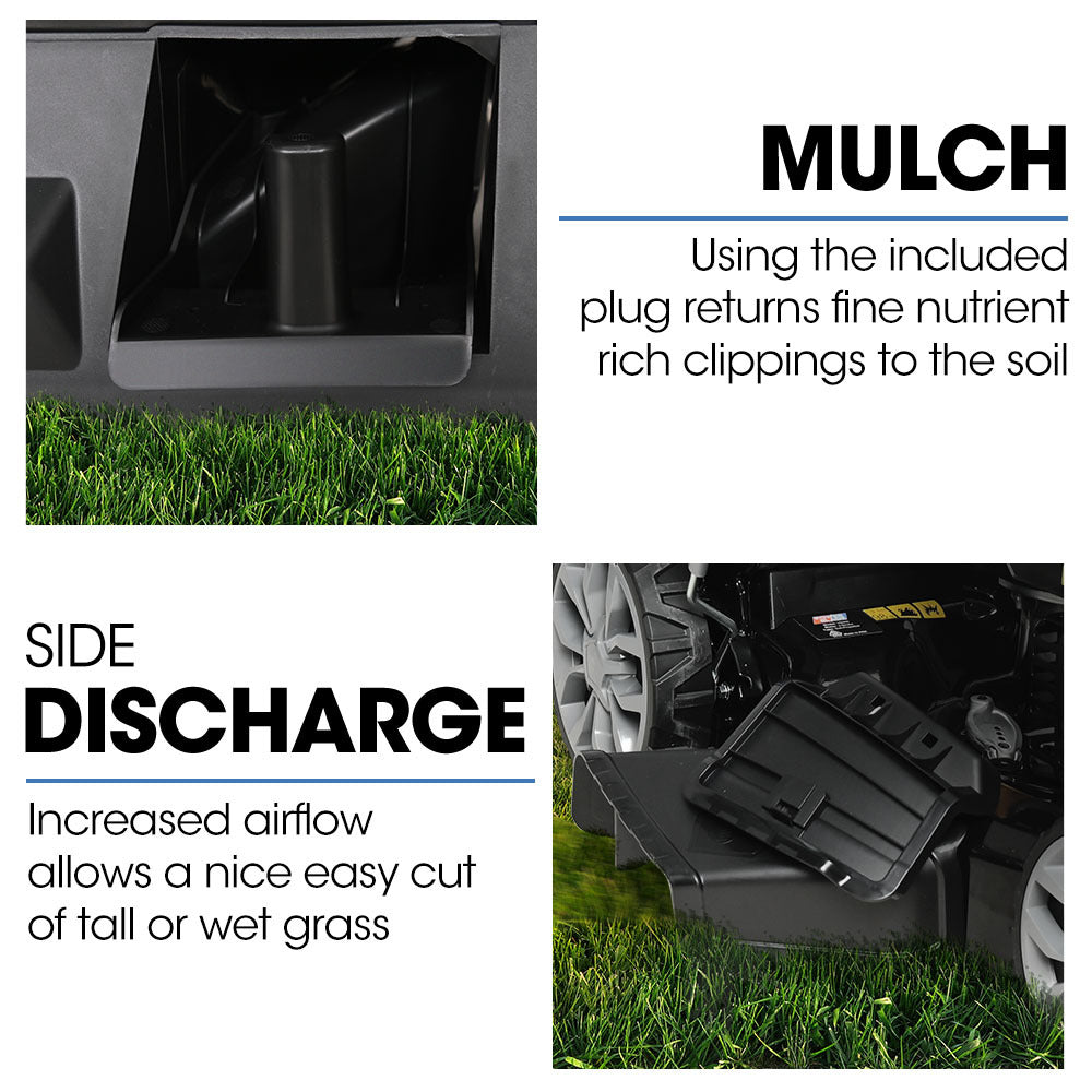 PowerBlade 20" 200cc Self-Propelled Lawn Mower, 7 Height, Steel Deck, Deck Wash Port, OHV 4-Stroke Petrol - VS900