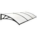 SHADE SHIELD 3x1m Aluminium Exterior Awning, Black DIY External UV Rain Protection Clear Polycarbonate Canopy Cover