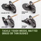 BAUMR-AG 65cc 9in1 Long Reach Garden Multi-tool, Pole Saw, Hedge & Line Trimmer, Brush Cutter, 12" Tree Trimming Pruning Chainsaw Bar