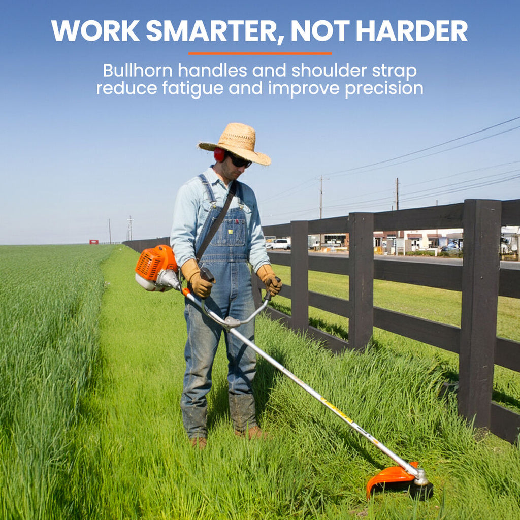 MTM 62cc 7in1 Brush Cutter Garden Multi-Tool , Pole Hedge & Line Trimmer, Bullhorn Handle, 12" Tree Trimming Pruning