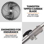 MTM 62cc 7in1 Brush Cutter Garden Multi-Tool , Pole Hedge & Line Trimmer, Bullhorn Handle, 12" Tree Trimming Pruning