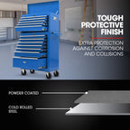 BULLET 16 Drawer Tool Box Cabinet Chest Storage, Toolbox Garage Organiser Set, Blue