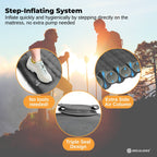 Social Hike Step-Inflating Camping Mattress Lightweight Waterproof Sleeping Grey