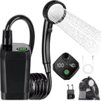 Social Hike Portable Camping Shower Kit - 6000MAh Outdoor Rechargeable Pump LED