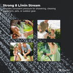 Social Hike Portable Camping Shower Kit - 6000MAh Outdoor Rechargeable Pump LED