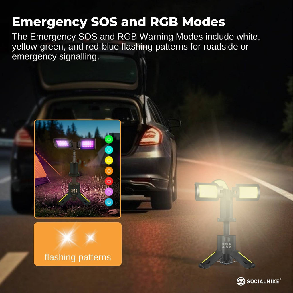 Social Hike Rechargeable Telescopic Camping Light - Outdoor LED 20W Lantern