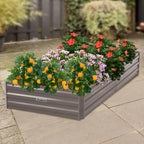 Wallaroo Garden Bed 210 x 90 x 30cm Galvanized Steel - Grey