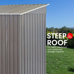 Wallaroo 4ft x 8ft Garden Shed with Base Flat Roof Outdoor Storage - Grey