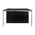 Wallaroo 6x8ft Zinc Steel Garden Shed with Open Storage - Black