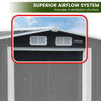 Wallaroo Garden Shed with Semi-Close Storage 6*8FT - Black