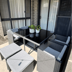 Horrocks 8 Seater Outdoor Dining Set-Black