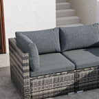 8PCS Outdoor Furniture Modular Lounge Sofa Lizard-Grey