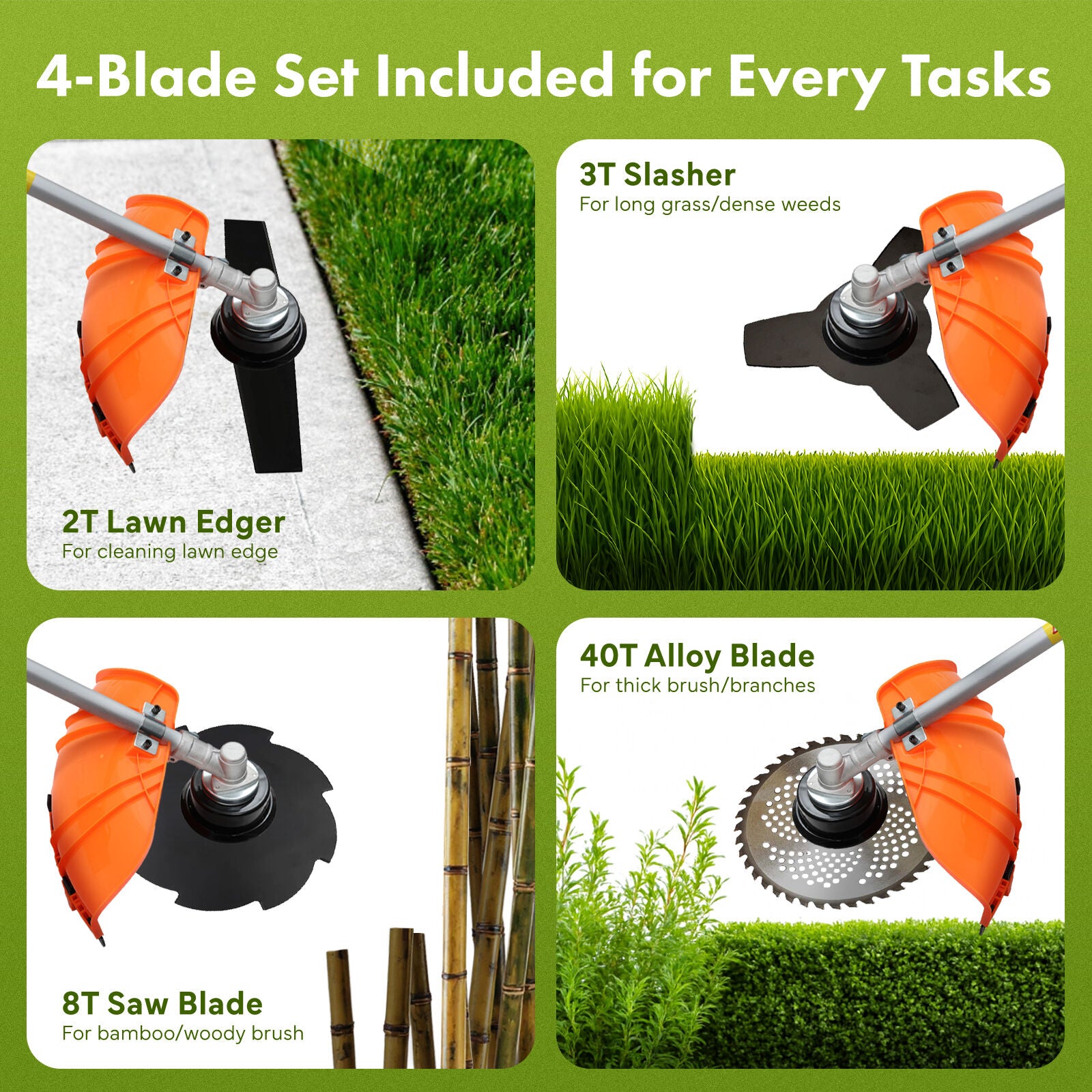 Dynamic Power 26cc Petrol Whipper Snipper Brush Cutter + 4 Blade