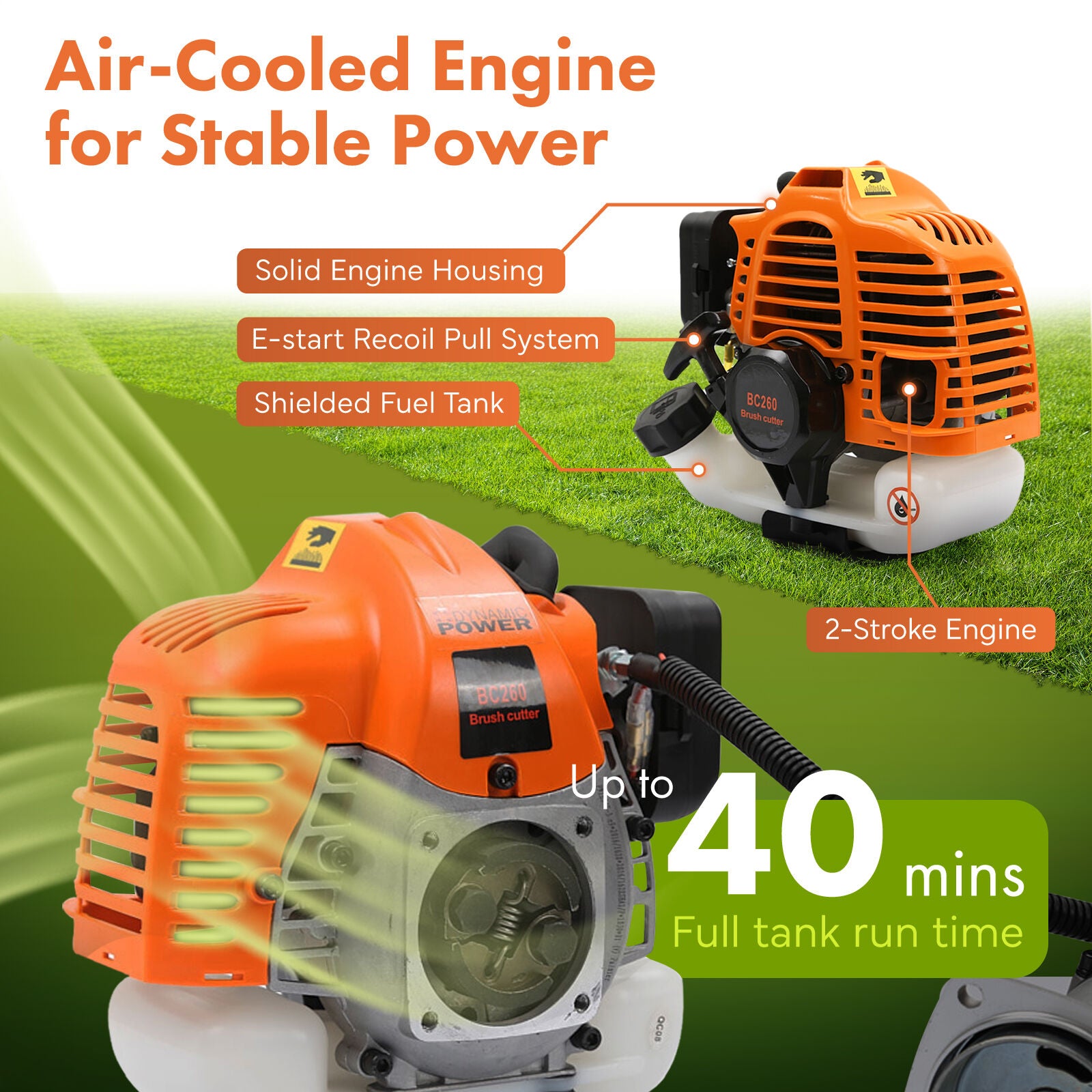 Dynamic Power 26cc Petrol Whipper Snipper Brush Cutter + 1 Blade