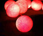 1 Set of 20 LED Red 5cm Cotton Ball Battery Powered String Lights Christmas Gift Home Wedding Party Bedroom Decoration Outdoor Indoor