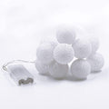 1 Set of 20 LED White 5cm Cotton Ball Battery Powered String Lights Christmas Gift Home Wedding Party Bedroom Decoration Outdoor Indoor