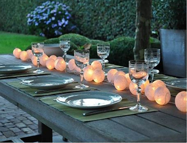 1 Set of 20 LED White 5cm Cotton Ball Battery Powered String Lights Christmas Gift Home Wedding Party Bedroom Decoration Outdoor Indoor