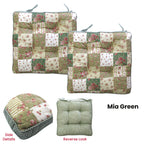 Lylac Homewares Petal Delights Set of 2 Cotton Chair Pads Mia Green