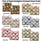 Lylac Homewares Petal Delights Set of 2 Cotton Chair Pads Mia Green