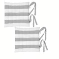 Rans Set of 2 Alfresco Cotton Chair Pads 40x40 cm - Striped Silver