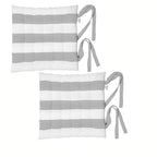 Rans Set of 2 Alfresco Cotton Chair Pads 40x40 cm - Striped Silver