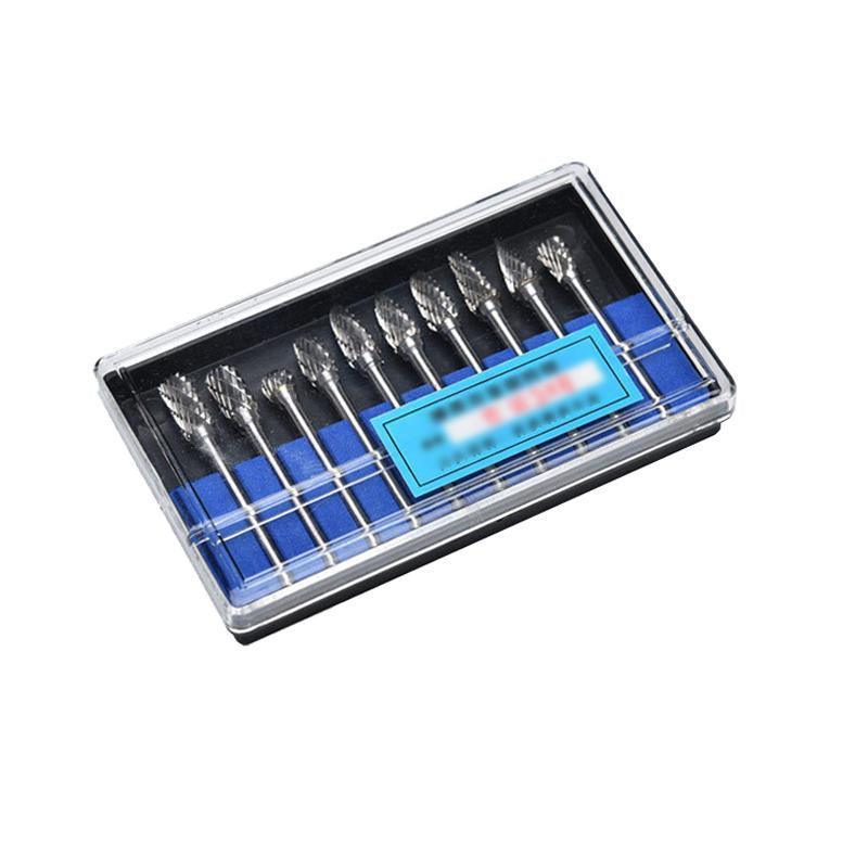 10PCS Tungsten Carbide Rotary Burr Set for Rotary Tools and Dremel - Blue Box
