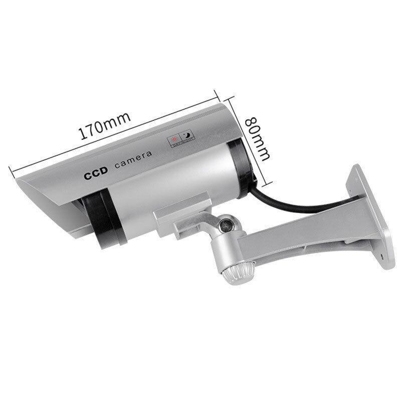 2pcs Dummy Security Camera with Flashing LED Outdoor Fake CCTV Surveillance Decoy