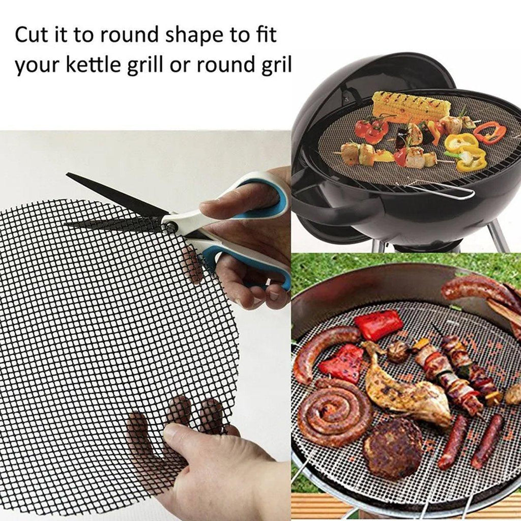 3/6/10PCS Non-Stick BBQ Grill Mat Mesh Liner Cooking Barbecue Sheet Baking Pad - 40X30cm-10PCS