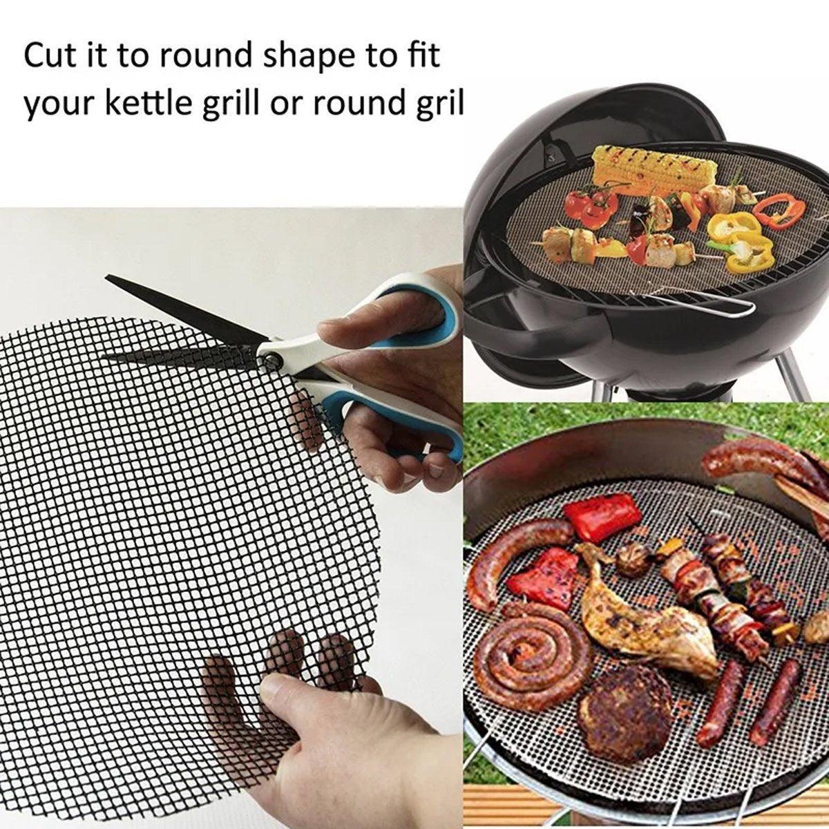 3/6/10PCS Non-Stick BBQ Grill Mat Mesh Liner Cooking Barbecue Sheet Baking Pad - 42X36cm-3PCS