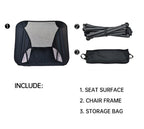 Outdoor Portable Lightweight Folding Camping Chair High Back Fishing Chair - Black