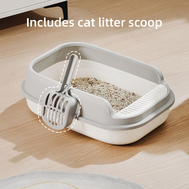 12L Semi Enclosed Large Cat Litter Box with Delivery Shovel Easy Clean Toilet - Green-Orange