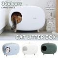 Cat Litter Box Semi-closed Cat Supplies Cat Toilet Drawer Large Cat Litter Box - Green