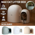 Fully Enclosed Cat Litter Box Large Small Deodorant Anti-Splash Sand Tray Toilet - White