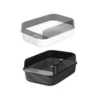 Litter Tray Box with Splash Guard and Wide Opening for Cats Open Top Design - Grey