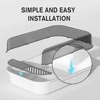 Litter Tray Box with Splash Guard and Wide Opening for Cats Open Top Design - Grey