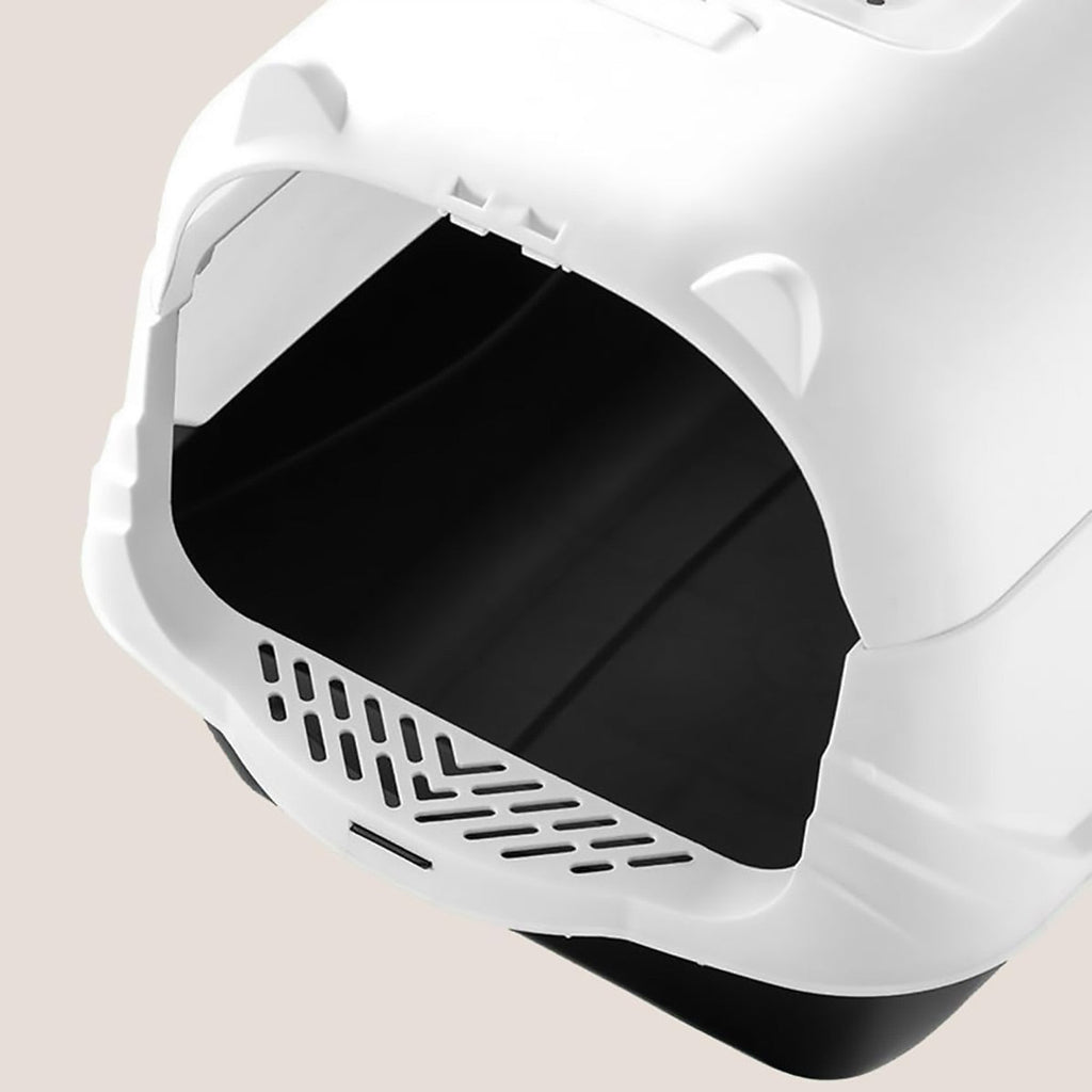 Enclosed Cat Litter Box Lid Scoop Splash Proof Lift Top Removable Toilet Tray - Blue Yellow