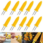 BBQ Corn Holders Set of 10 Reusable Stainless Steel Skewers for Kitchen and Grill