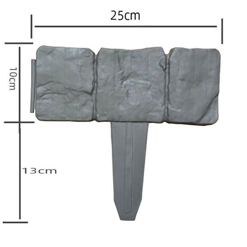 20pcs Garden Fence Edging Plastic Lawn Border for Outdoor Yard Flower Bed - Black