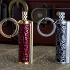 Fire Starter Lighter Waterproof Flint Match Metal Keychain Camping Survival Bda - Gold