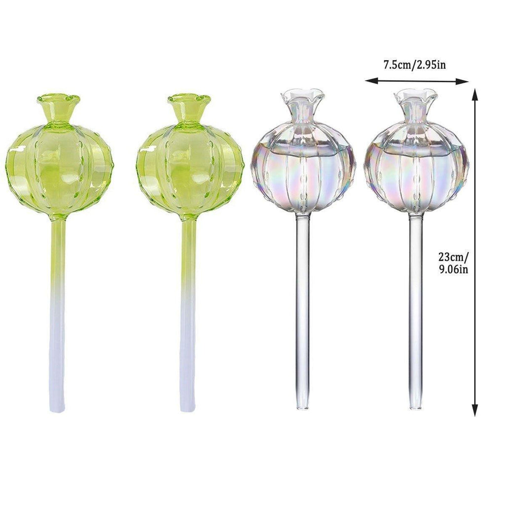 2PCS Automatic Glass Watering Cactus Plant Flower Self Drip Irrigation Tool - Green
