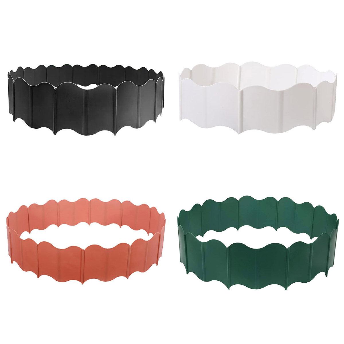 20PCS Garden Edging Fence Decorative Plastic Lawn Border Panels Landscaping - White