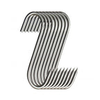 10PCS Steel S Meat Hooks for Beef Pork Lamb Roast Duck BBQ Grill Oven Hanging - S