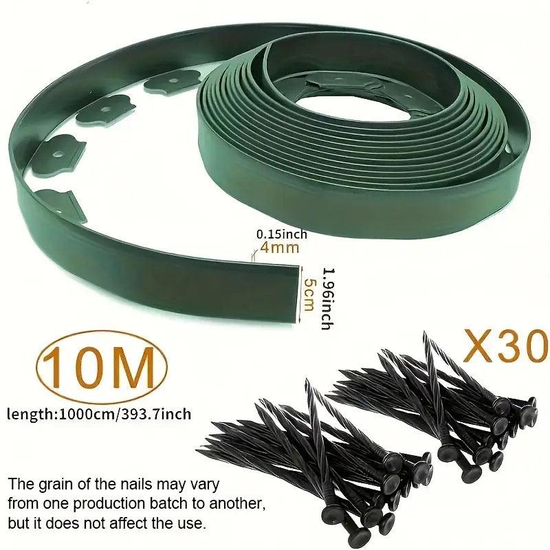 L Shaped Garden Edging Border Landscape Grass Lawn Stone Edge Fence Strip - Black